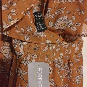 Mustard yellow floral dress